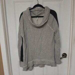 Free People Sweater YoYo Cowl Neck Gray Oversized Pullover Size S